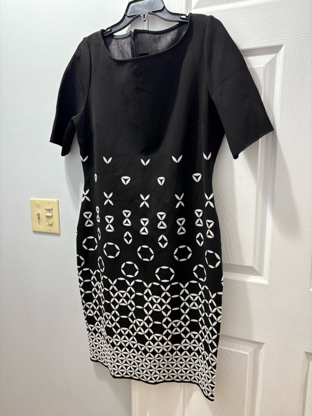 St. John x Nordstrom Geometric Knit Sheath Midi Dress Size 16